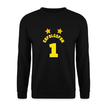 Erfolgsfan - macht sichtbar, was offensichtlich is - Unisex Pullover - Schwarz - Vorne - Alina (178cm) & Michal (187cm)