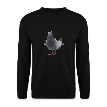 Pixel Taube - Unisex Pullover - Schwarz - Vorne - Alina (178cm) & Michal (187cm)
