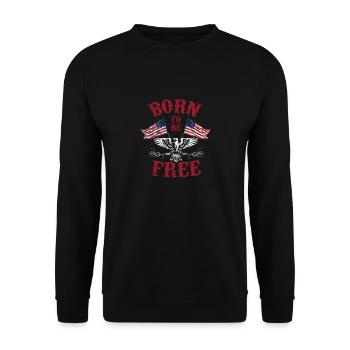July 4th Born To Be Free - Unisex Sweatshirt - black - Front - Alina (178cm) & Michal (187cm)