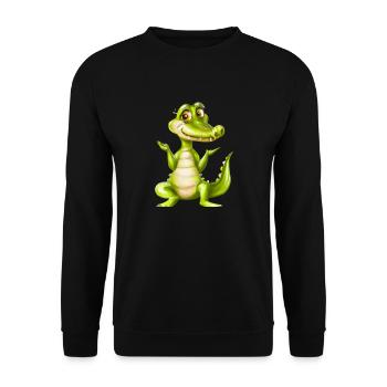 Happy croc - Unisex Sweatshirt - black - Front - Alina (178cm) & Michal (187cm)