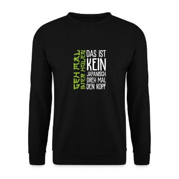 Men's Beer Drinker Geh mal Bier Holen - Unisex Pullover - Schwarz - Vorne - Alina (178cm) & Michal (187cm)