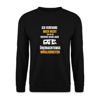 Lustige Campersprüche als Geschenk - Unisex Pullover - Schwarz - Vorne - Alina (178cm) & Michal (187cm)
