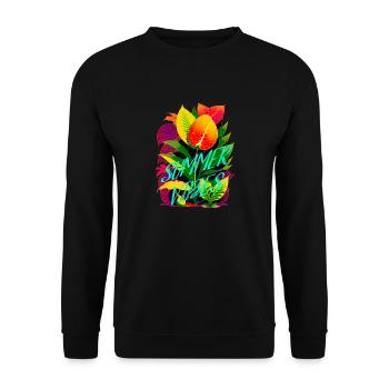 SUMMER VIBES - Unisex Pullover - Schwarz - Vorne - Alina (178cm) & Michal (187cm)