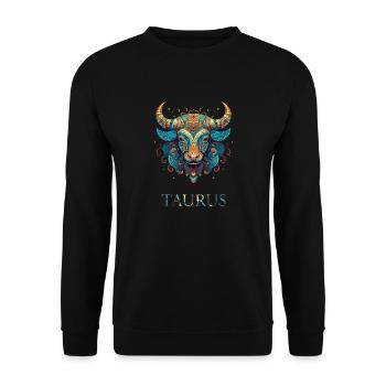 Taurus zodiac sign - Stier Sternzeichen - Unisex Pullover - Schwarz - Vorne - Alina (178cm) & Michal (187cm)