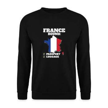 France Bound Country Travel French Flag Vacation - Unisex Sweatshirt - black - Front - Alina (178cm) & Michal (187cm)