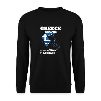 Greece Bound Country Travel Greek Flag Vacation - Unisex Sweatshirt - black - Front - Alina (178cm) & Michal (187cm)