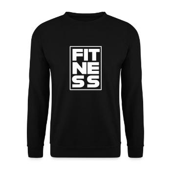 fitness mit rahmen weiß - Unisex Pullover - Schwarz - Vorne - Alina (178cm) & Michal (187cm)