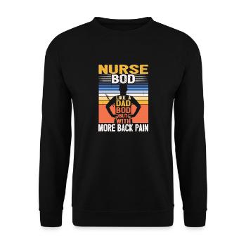 Nurse Bod Like A Dad Bod RN ER Registered Nurse - Unisex Sweatshirt - black - Front - Alina (178cm) & Michal (187cm)