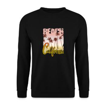 Vintage Blumen Strand Kalifornien Retro Garten USA - Unisex Pullover - Schwarz - Vorne - Alina (178cm) & Michal (187cm)