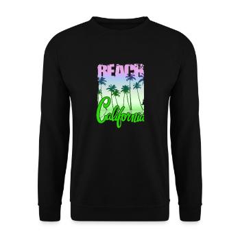 Vintage Blumen Strand Kalifornien Retro Garten USA - Unisex Pullover - Schwarz - Vorne - Alina (178cm) & Michal (187cm)