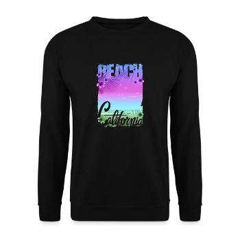 Vintage Blumen Strand Kalifornien Retro Garten USA - Unisex Pullover - Schwarz - Vorne - Alina (178cm) & Michal (187cm)