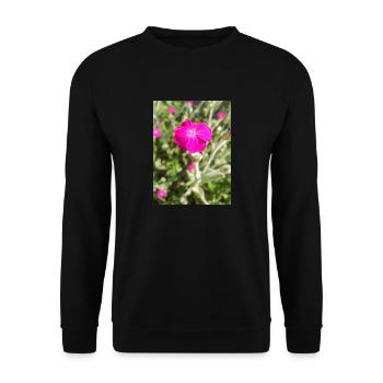 Rosennelke Kronen-Lichtnelke Lychnis coronaria - Unisex Pullover - Schwarz - Vorne - Alina (178cm) & Michal (187cm)