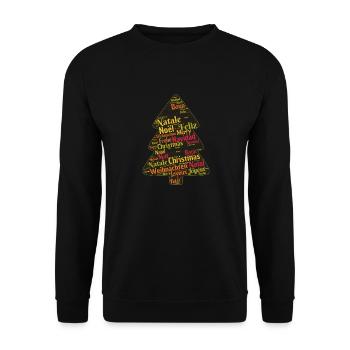 Geschenkidee Weihnachten - Unisex Pullover - Schwarz - Vorne - Alina (178cm) & Michal (187cm)