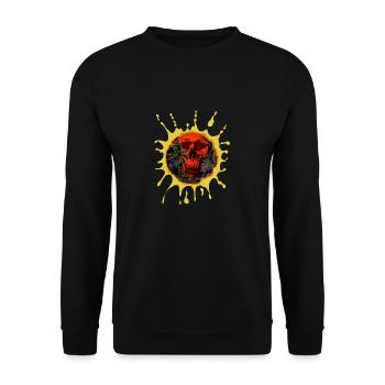 Skull palms splash - Unisex Pullover - Schwarz - Vorne - Alina (178cm) & Michal (187cm)