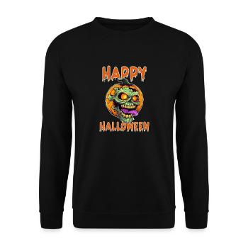 Happy Zombie Halloween - Unisex Sweatshirt - black - Front - Alina (178cm) & Michal (187cm)