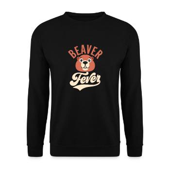 Beaver Fever Animal Rodent - Unisex Pullover - Schwarz - Vorne - Alina (178cm) & Michal (187cm)