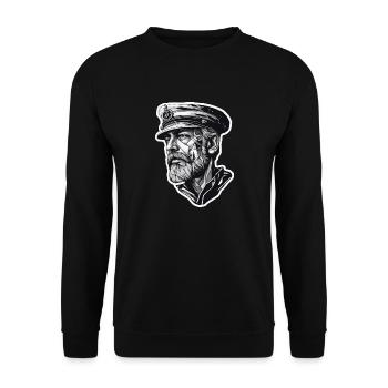 Capitaine / Marin / Marin / Marin / Maritime / Ahoy - Sweat-shirt Unisexe - noir - Devant - Alina (178cm) & Michal (187cm)