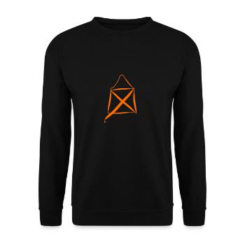 Oranges Haus auf T-Shirt - Unisex Pullover - Schwarz - Vorne - Alina (178cm) & Michal (187cm)