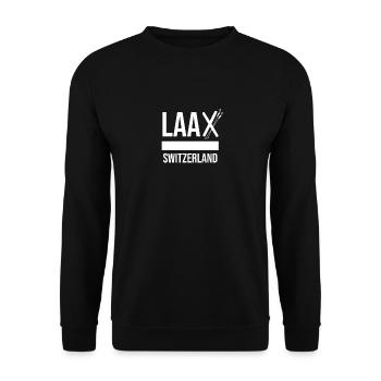 Laax Switzerland Laax Schweiz - Unisex Pullover - Schwarz - Vorne - Alina (178cm) & Michal (187cm)