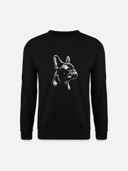 French Bulldog Drawing Head Silver - Unisex Sweatshirt - black