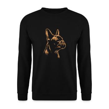 French bulldog drawing head bronze - Unisex Sweatshirt - black - Front - Alina (178cm) & Michal (187cm)