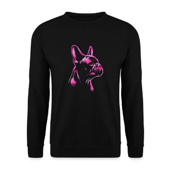 French bulldog drawing head pink - Unisex Sweatshirt - black - Front - Alina (178cm) & Michal (187cm)