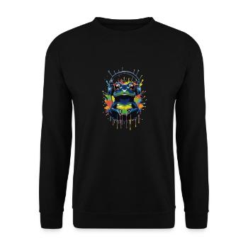 Frog Headset - Unisex Sweatshirt - black - Front - Alina (178cm) & Michal (187cm)