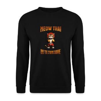 Mixed Martial Arts I Muay Thai Cat I Meow Thai I - Unisex Sweatshirt - black - Front - Alina (178cm) & Michal (187cm)
