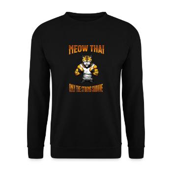 Mixed Martial Arts I Muay Thai Cat I Meow Thai I - Unisex Sweatshirt - black - Front - Alina (178cm) & Michal (187cm)