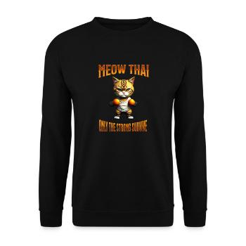 Mixed Martial Arts I Muay Thai Cat I Meow Thai I - Unisex Sweatshirt - black - Front - Alina (178cm) & Michal (187cm)
