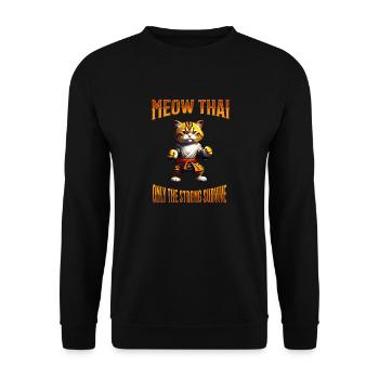 Mixed Martial Arts I Muay Thai Cat I Meow Thai I - Unisex Sweatshirt - black - Front - Alina (178cm) & Michal (187cm)