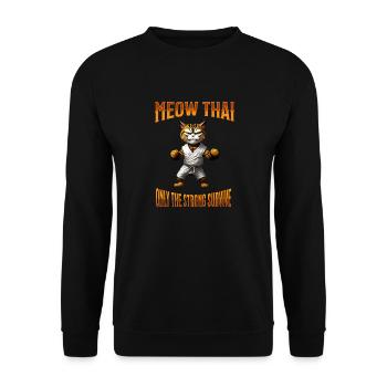 Mixed Martial Arts I Muay Thai Cat I Meow Thai I - Unisex Sweatshirt - black - Front - Alina (178cm) & Michal (187cm)