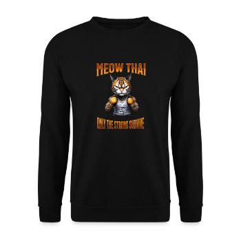 Mixed Martial Arts I Muay Thai Cat I Meow Thai I - Unisex Sweatshirt - black - Front - Alina (178cm) & Michal (187cm)
