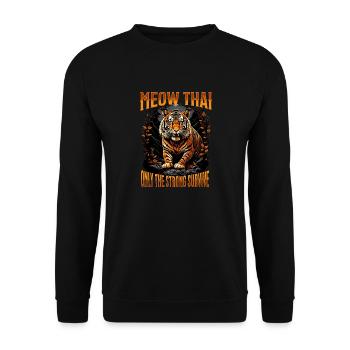 Mixed Martial Arts I Muay Thai Cat I Meow Thai I - Unisex Sweatshirt - black - Front - Alina (178cm) & Michal (187cm)