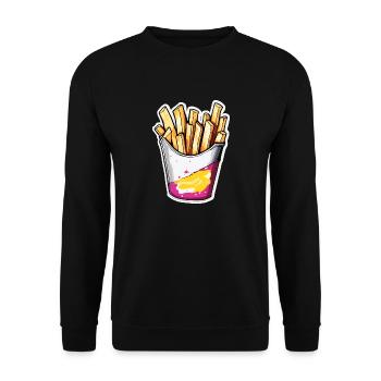 French Fries / Fast Food / Potato / Food - Unisex Sweatshirt - black - Front - Alina (178cm) & Michal (187cm)