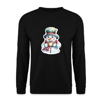 Snowman - Unisex Sweatshirt - black - Front - Alina (178cm) & Michal (187cm)