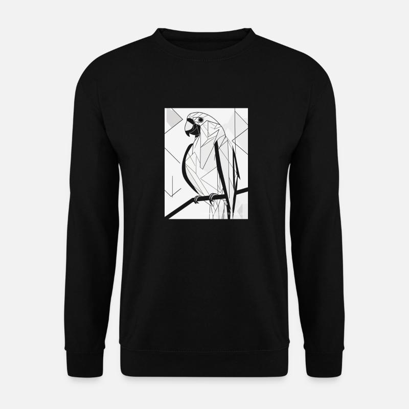 Papagei Skizze - Unisex Pullover - Schwarz