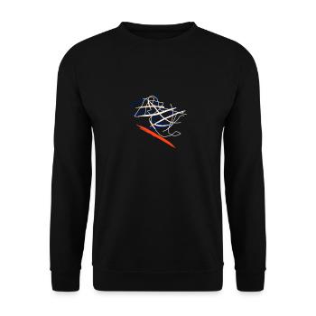 Abstrakt kleiden Abstrakter Kleidungsstil - Unisex Pullover - Schwarz - Vorne - Alina (178cm) & Michal (187cm)