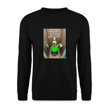 Hat meine Mutter immer gesagt - Unisex Pullover - Schwarz - Vorne - Alina (178cm) & Michal (187cm)