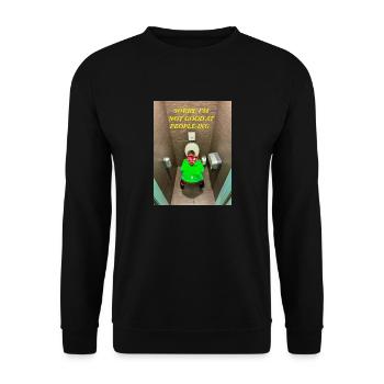 Tut mir leid, ich bin nicht gut darin, mit Menschen umzugehen. - Unisex Pullover - Schwarz - Vorne - Alina (178cm) & Michal (187cm)