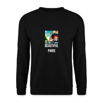 Beautiful Paris - the beautiful Paris - Unisex Sweatshirt - black - Front - Alina (178cm) & Michal (187cm)
