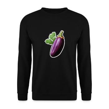 Aubergine - Unisex Pullover - Schwarz - Vorne - Alina (178cm) & Michal (187cm)