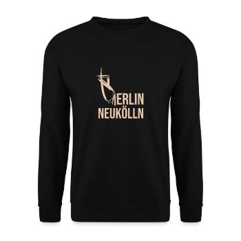 Berlin Neukölln - Unisex Sweatshirt - black - Front - Alina (178cm) & Michal (187cm)