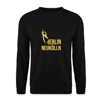 Berlin Neukölln T-Shirt - Unisex Pullover - Schwarz - Vorne - Alina (178cm) & Michal (187cm)