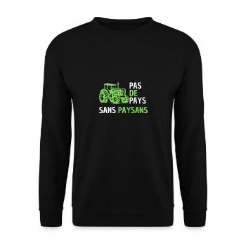 Pas De Pays Sans Paysans Jaune - Sweat-shirt Unisexe - noir - Devant - Alina (178cm) & Michal (187cm)