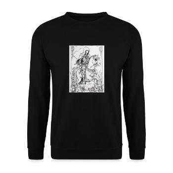 Der Tod auf einem Pferd - Unisex Pullover - Schwarz - Vorne - Alina (178cm) & Michal (187cm)