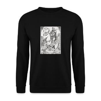 Der Tod auf einem Pferd - Unisex Pullover - Schwarz - Vorne - Alina (178cm) & Michal (187cm)