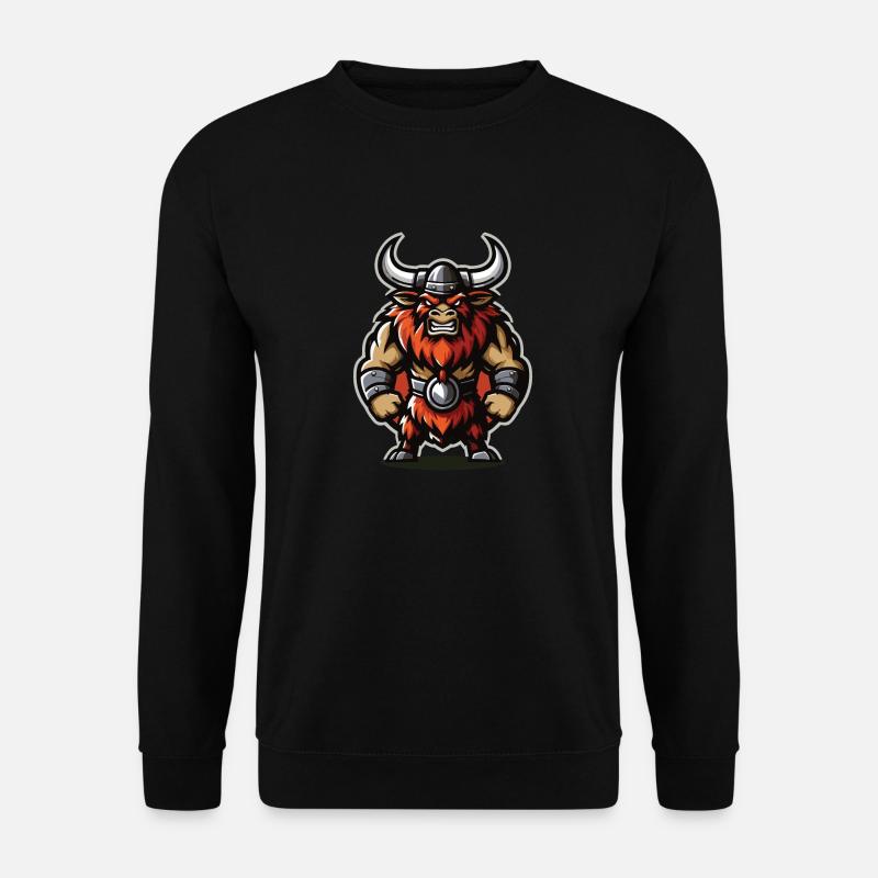 Wütende Wikinger mit Stierhörnern - Unisex Pullover - Schwarz