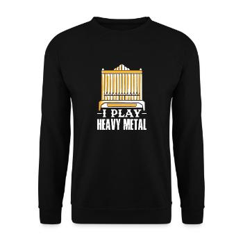 I Play Heavy Metal Church Music Organ Player - Unisex Sweatshirt - black - Front - Alina (178cm) & Michal (187cm)