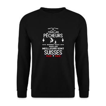 Meilleurs pêcheurs suisses - Sweat-shirt Unisexe - noir - Devant - Alina (178cm) & Michal (187cm)